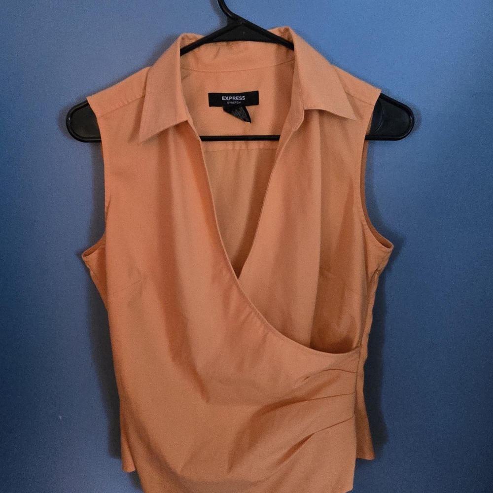 Express Women's Sleeveless Orange Blouse